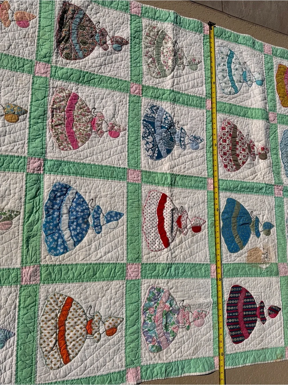 Vintage Antique Handmade Sunbonnet Sue Quilt Pastel Multicolor cottagecore